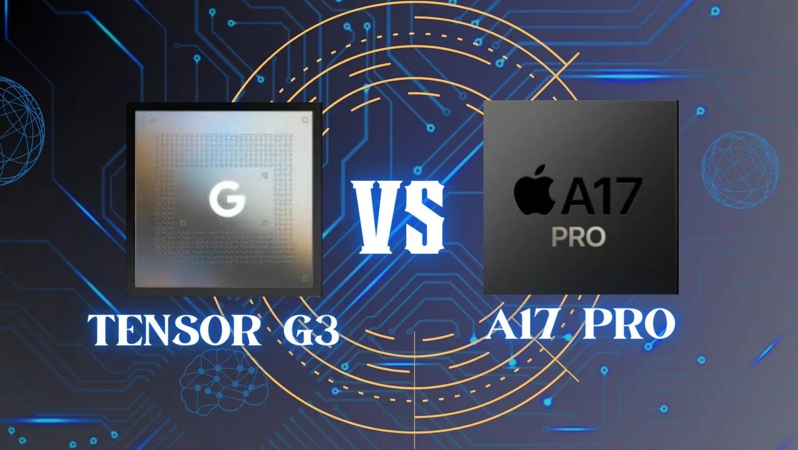 tensor g3 vs apple a17 pro