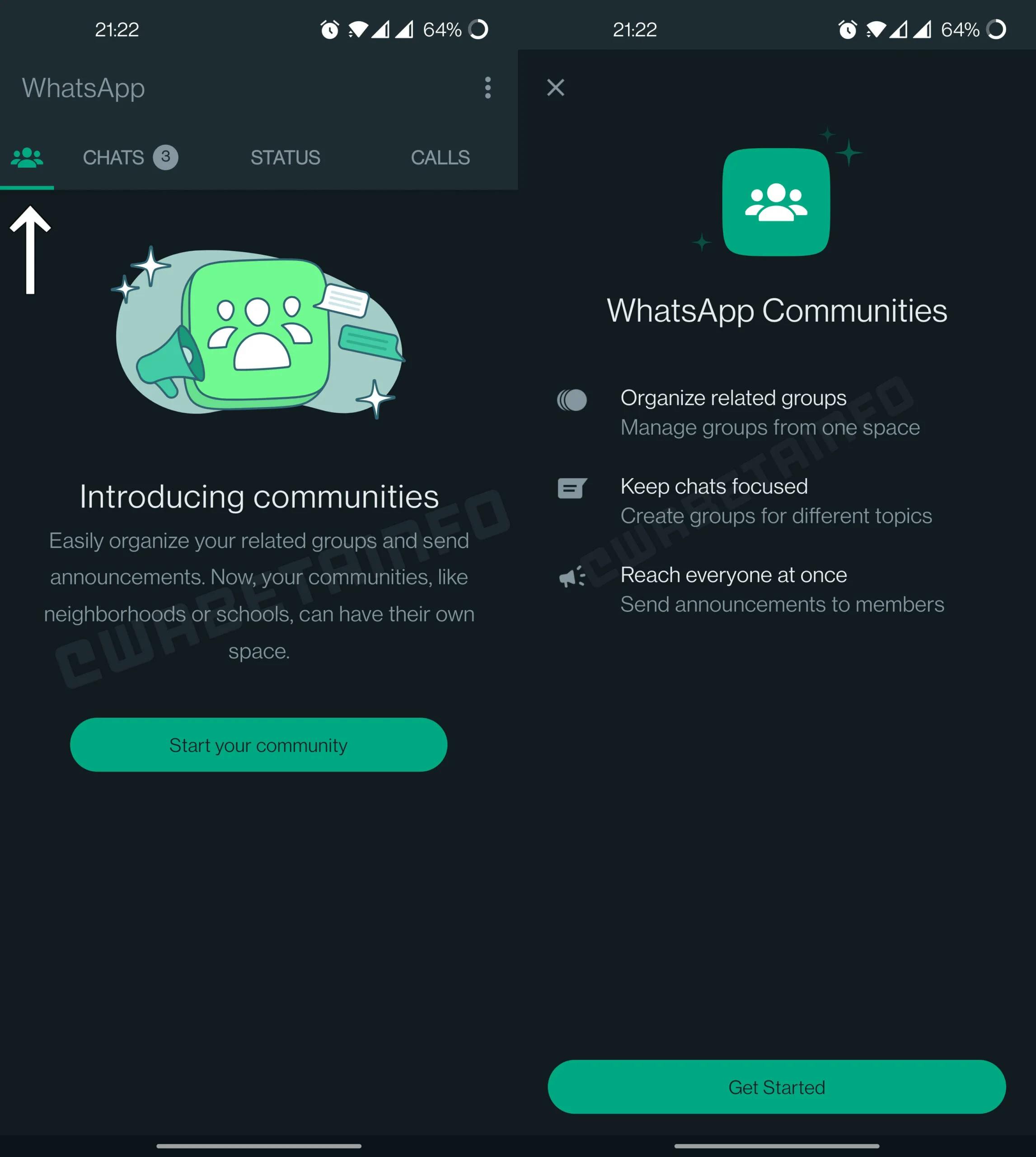 whatsapp communities beta screenshot